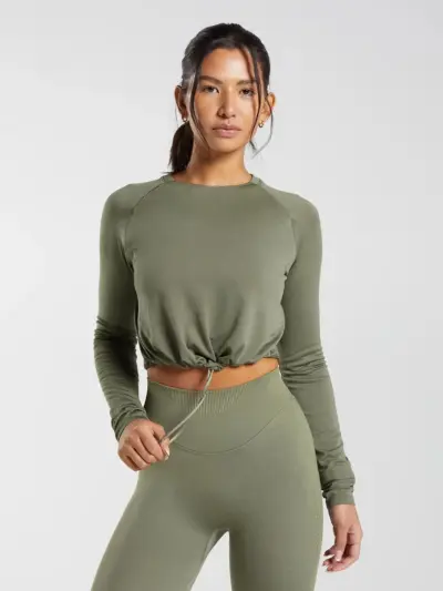 Sweat Long Sleeve Crop Top